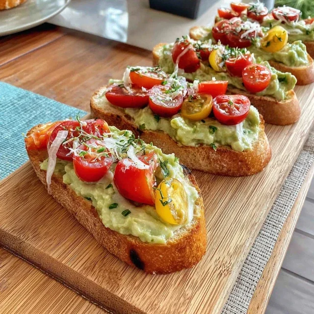 Bruschette con Crema di Avocado e Pomodorini