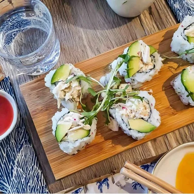 California Roll with Cucumber and Avocado