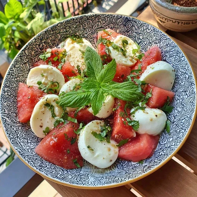 Insalata di Mozzarella, Anguria e Menta