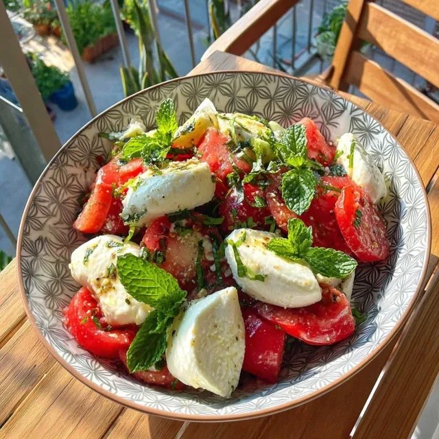 Insalata di Mozzarella, Anguria e Menta