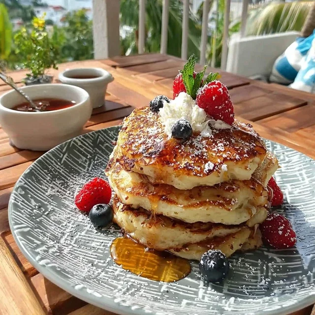 Pancakes Soffici con Yogurt Greco e Miele