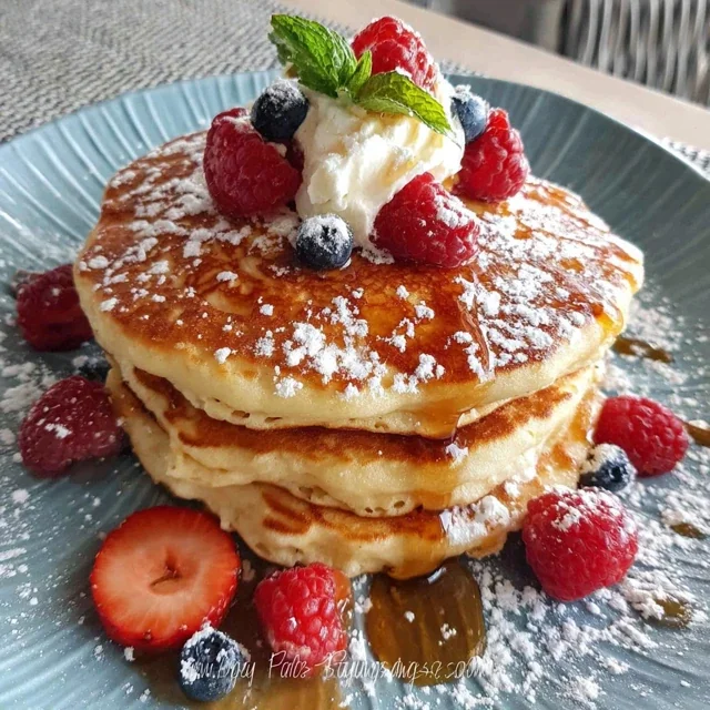 Pancakes Soffici con Yogurt Greco e Miele