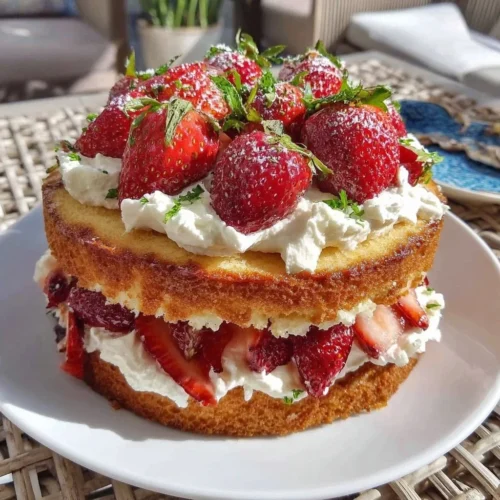 Torta alle Fragole e Panna, dolce primaverile fresco e delizioso